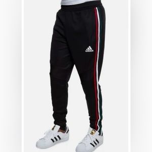 Adidas Men's TIRO19 Football Soccer Pants Black Red Green White stripes